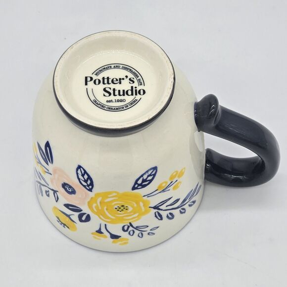 Potter's Studio Blue and Yellow Floral Mug NEW - Picture 5 of 5
